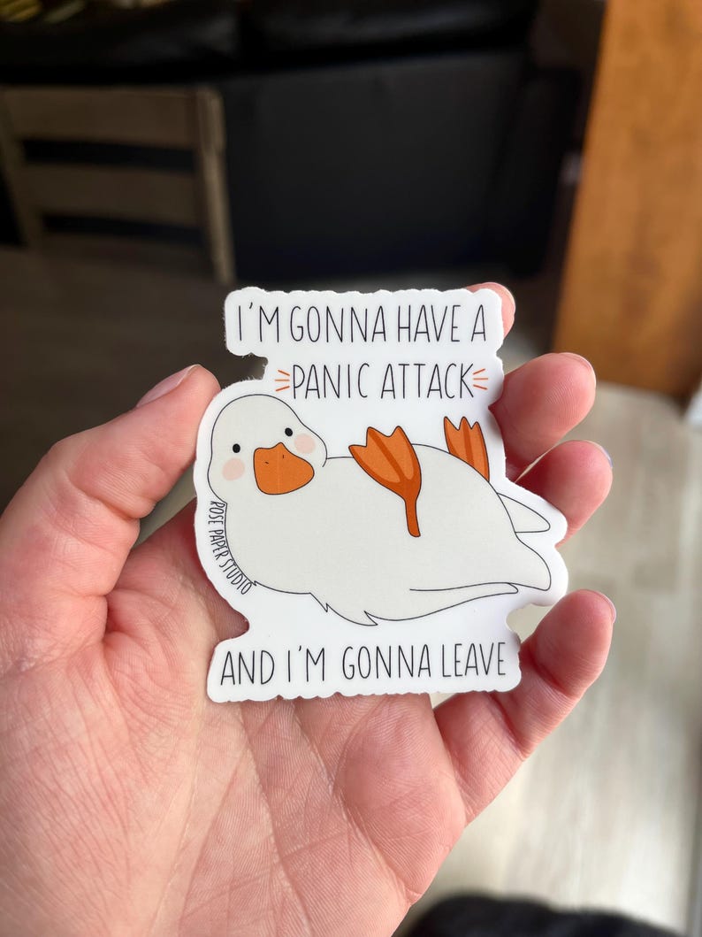 I'm Gonna Have a Panic Attack and I'm Gonna Leave Sticker | Pedro the ...
