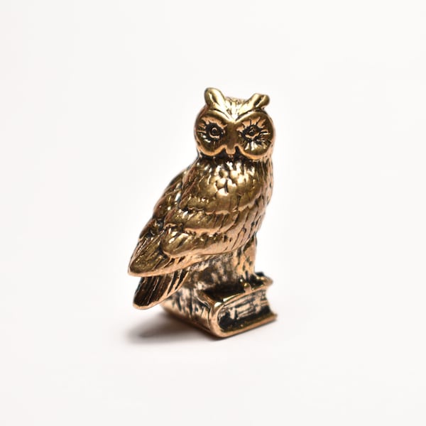 Figurine Hibou en Bronze - Hibou Miniature en Bronze - Animal en Bronze - Statue en Bronze - Figurine en Bronze - Hibou en Bronze vintage