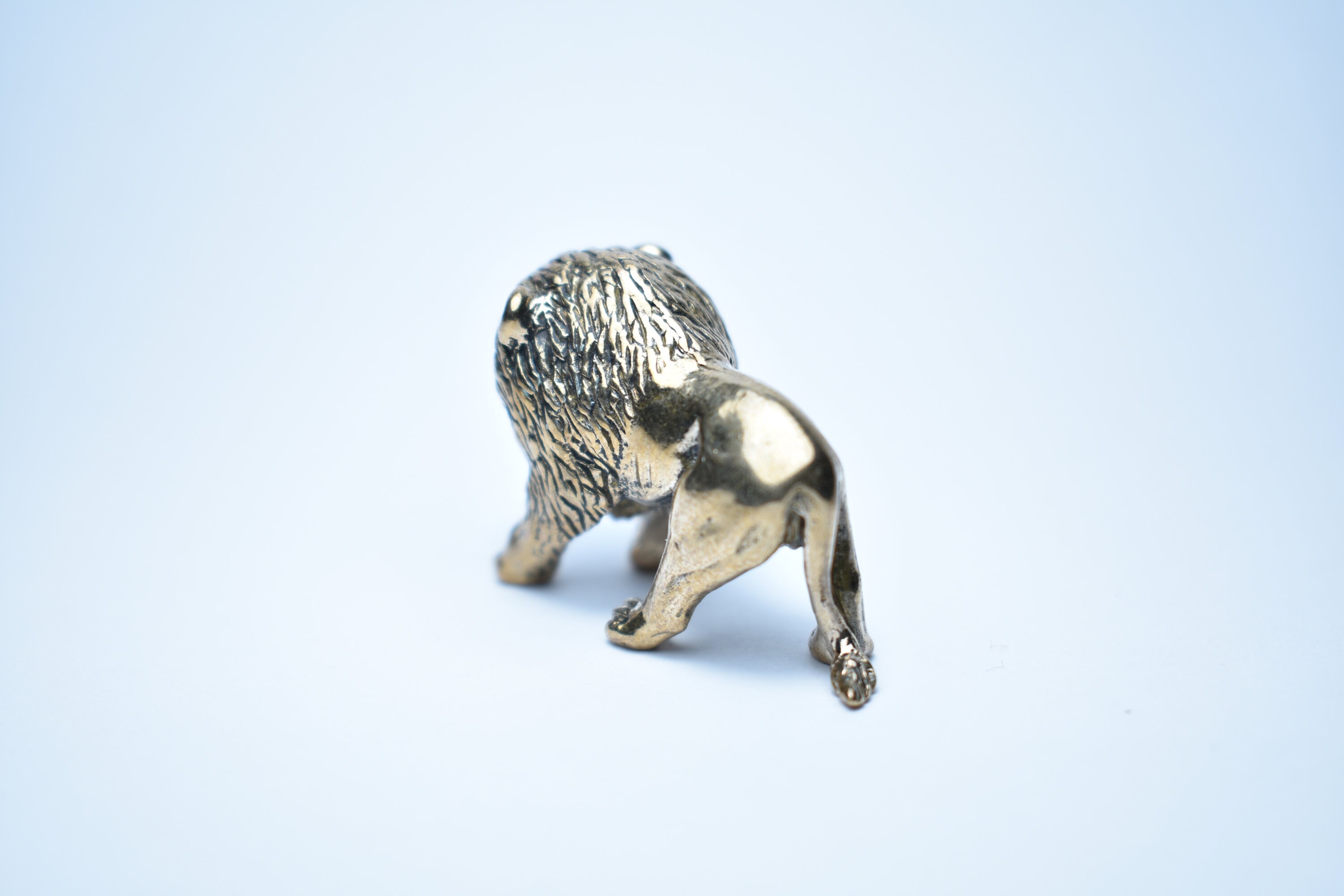 Bronze Miniature Lion Bronze Figurine Lion Collectible Figurine Netsuke