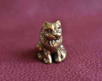 Bronze Cat miniature figurine - miniature statuette of bronze