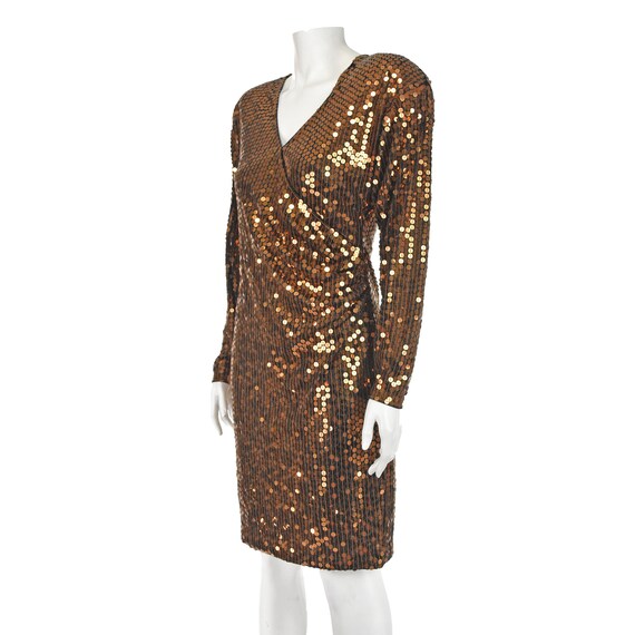 LILLIE RUBIN Vintage 80s Disco Era Bronze Metalli… - image 5