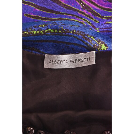 ALBERTA FERRETTI Colorful Impressionist Silk Chif… - image 9