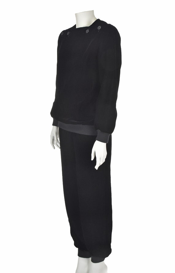 VALENTINO Vintage Black Velvet Leisure Suit with … - image 3