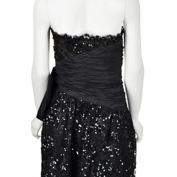ALBERT NIPON Vintage Black Lace, Sequin, & Taffet… - image 8