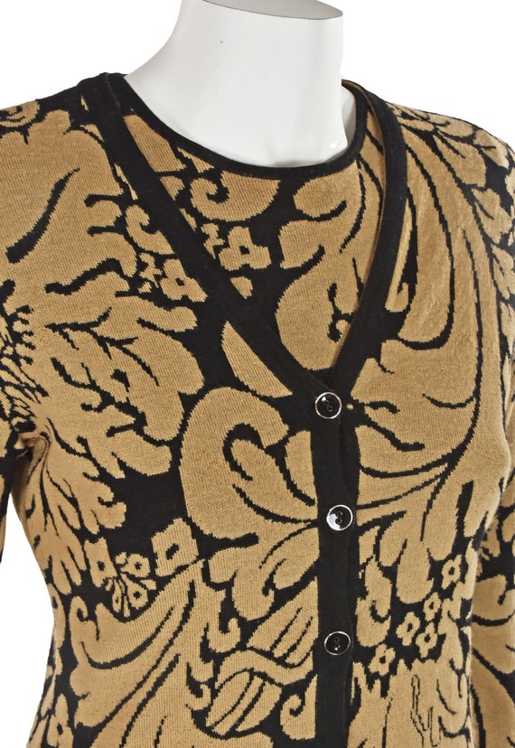 AVERARDO BESSI Black and Tan Wool Knit Twin Set - image 3
