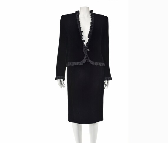 VALENTINO NIGHT Vintage Black Velvet Evening Suit