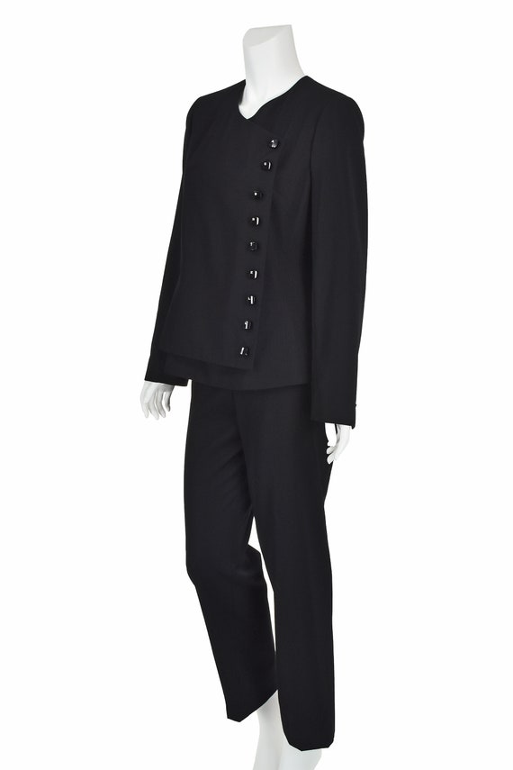 CHANEL Vintage Black Wool Pantsuit with "GABRIELL… - image 4