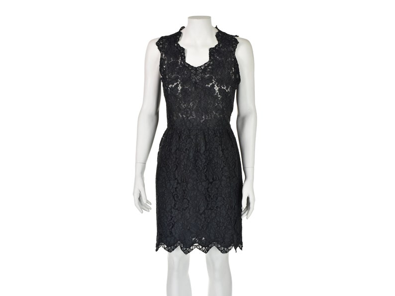 STELLA Mccartney Vintage Black Scoop Neck Lace Party Dress SIZE 10 - Etsy