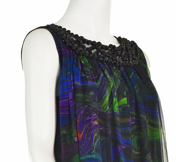 ALBERTA FERRETTI Colorful Impressionist Silk Chif… - image 5