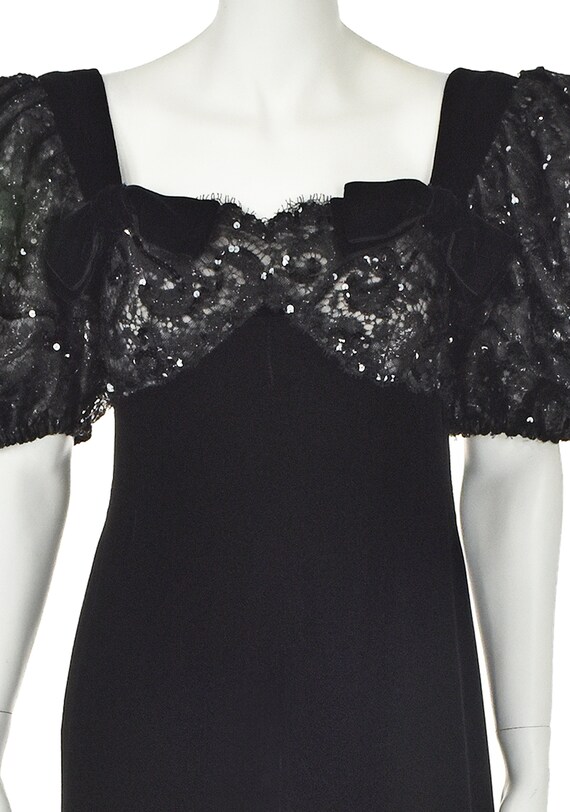 CAROLYNE ROEHM Black Velvet Evening Gown with Seq… - image 6