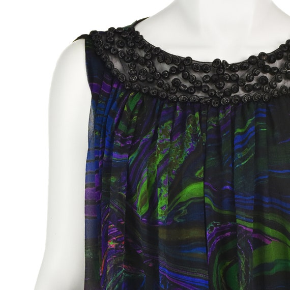 ALBERTA FERRETTI Colorful Impressionist Silk Chif… - image 3