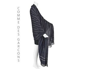 Rare 1980s COMME DES GARCONS Unisex Shawl or Wrap, Dark Blue, Rei Kawakubo