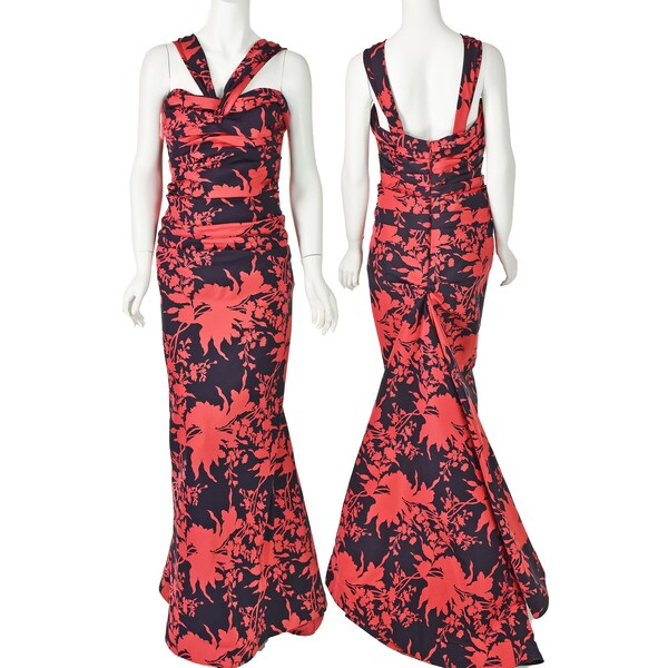Silk95 Namibia V Neck Tiered Silk Dress Cobalt