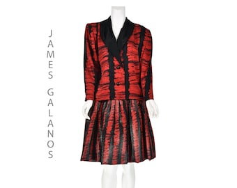 YRENE de REMONVILLE Vintage French Double-Breasted Skirt Suit SZ  