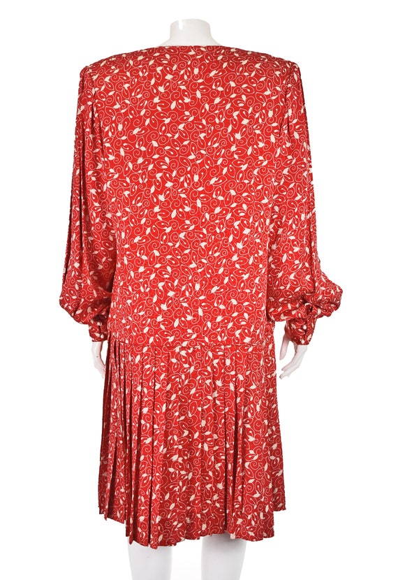 Rare MICHAEL NOVARESE Vintage Red Silk Shift Dres… - image 6