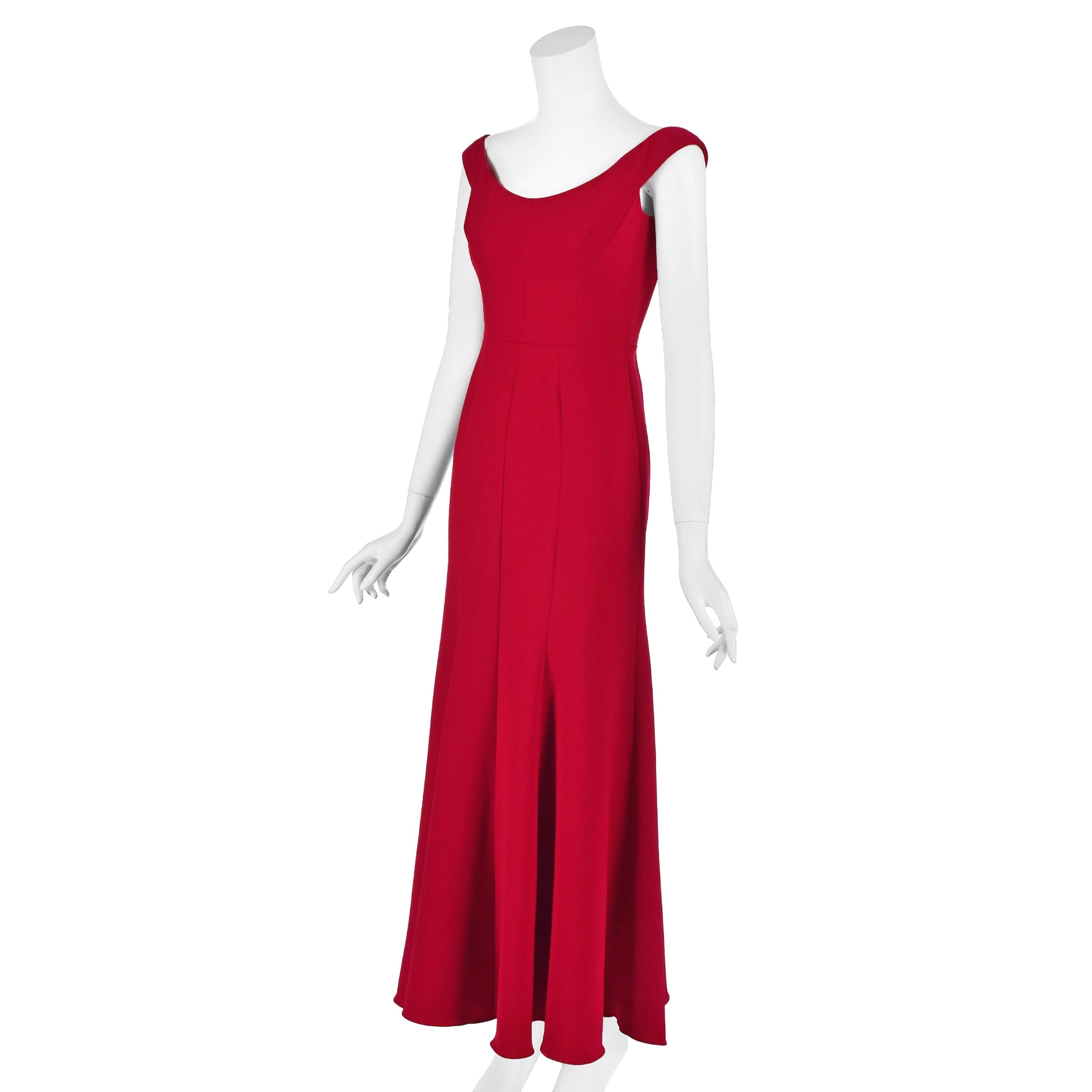 MARCHESA NOTTE Vintage Red Maxi Gown - Fit and Flare - Size 2 XS