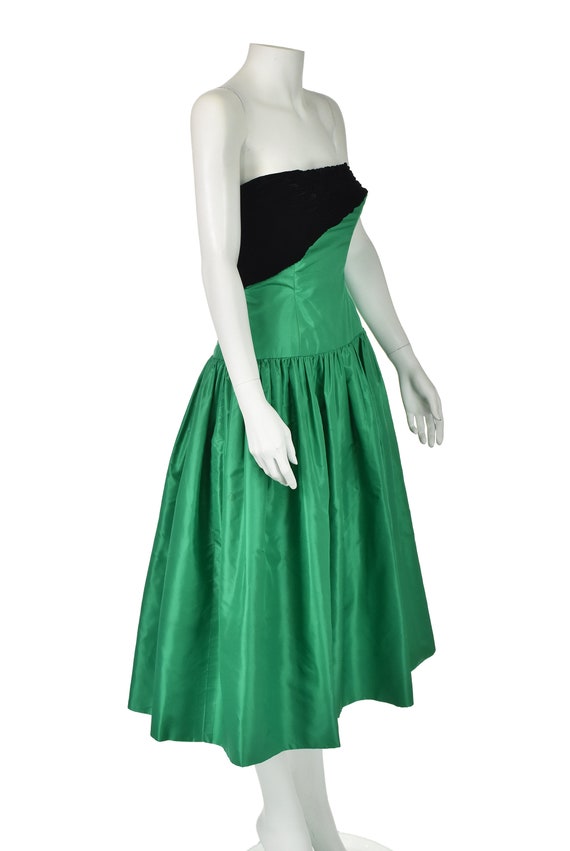 Vintage 1950s Green Silk Taffeta Waltz Length Par… - image 5
