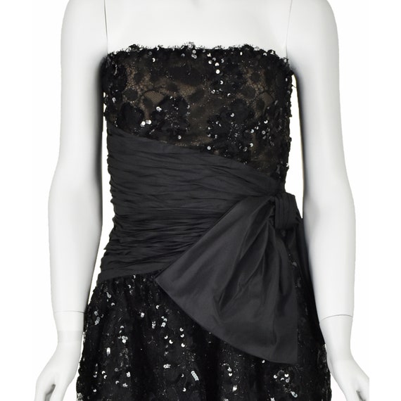 ALBERT NIPON Vintage Black Lace, Sequin, & Taffet… - image 2
