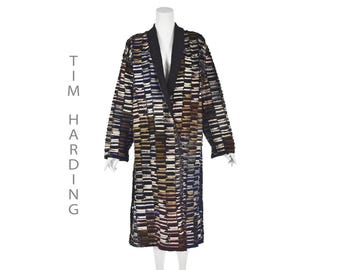 TIM HARDING Silk Patchwork Duster Coat - Unisex Art-to-Wear - Size 6-8 - NWOT - Signed!