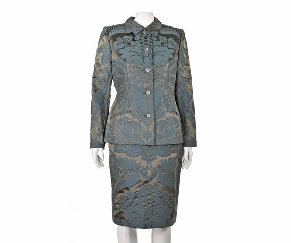 BILL BLASS Gorgrous Vintage Silk Jacquard Suit NWO