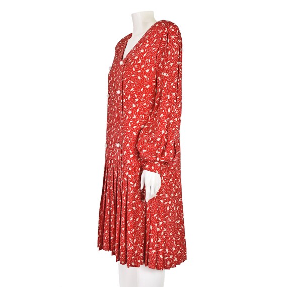 Rare MICHAEL NOVARESE Vintage Red Silk Shift Dres… - image 5