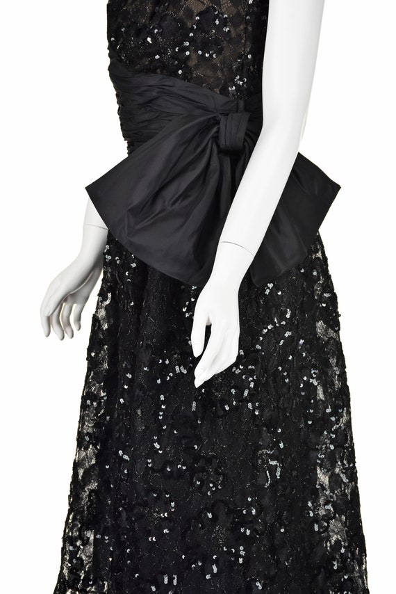 ALBERT NIPON Vintage Black Lace, Sequin, & Taffet… - image 6