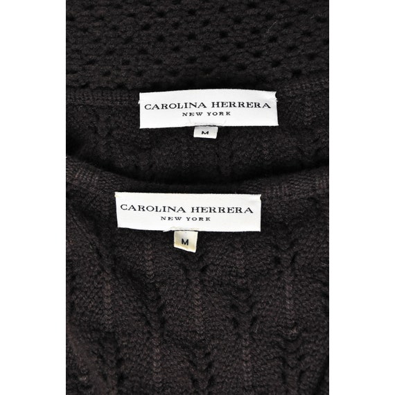 CAROLINA HERRERA Dark Brown Cashmere Twin Set Cro… - image 6