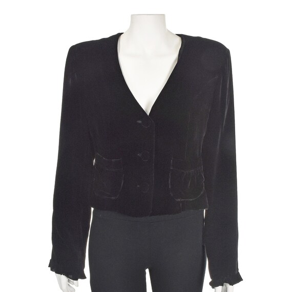 MAC JAC Vintage Black Velvet Top or Light Jacket SIZE 10 Etsy