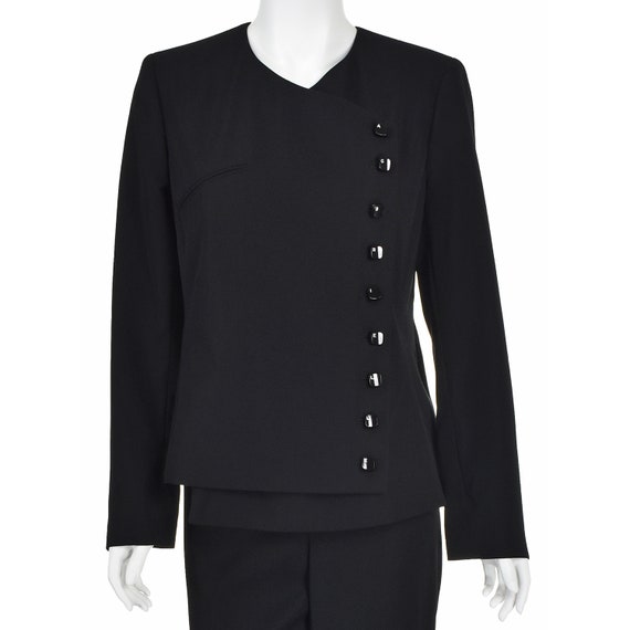 CHANEL Vintage Black Wool Pantsuit with "GABRIELL… - image 3