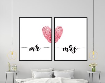 Mr And Mrs Wall Art Etsy
