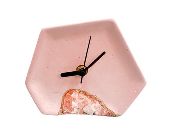 Desk Clock Geode Crystal | Work Desk Decor