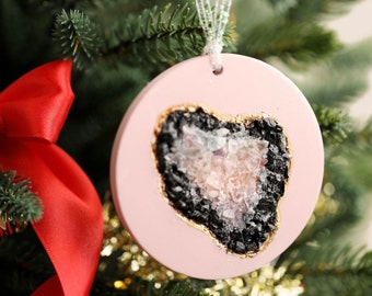 Holiday Ornament Geode Christmas Crystals