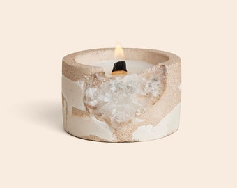 Natural Soy Candle | Textured Vessel | Geode Candle Decor