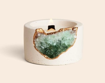 Geode Crystal Soy Candle | Concrete Candle | Birthday Gifts