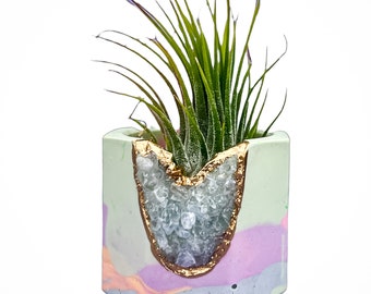 Geode Planter | Cement Candle Holder | Air Plant Planter | Succulent Planter