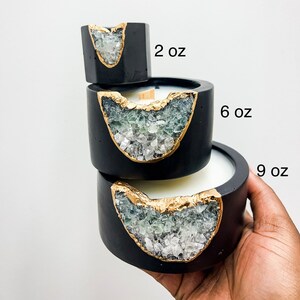 Geode Crystal Soy Candle Concrete Candle Christmas Gifts image 2