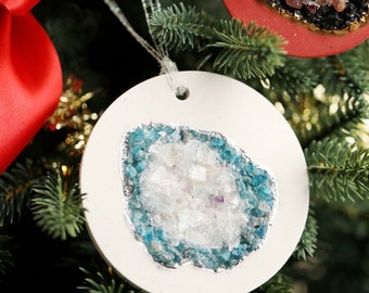 Holiday Ornament Geode Christmas Crystals