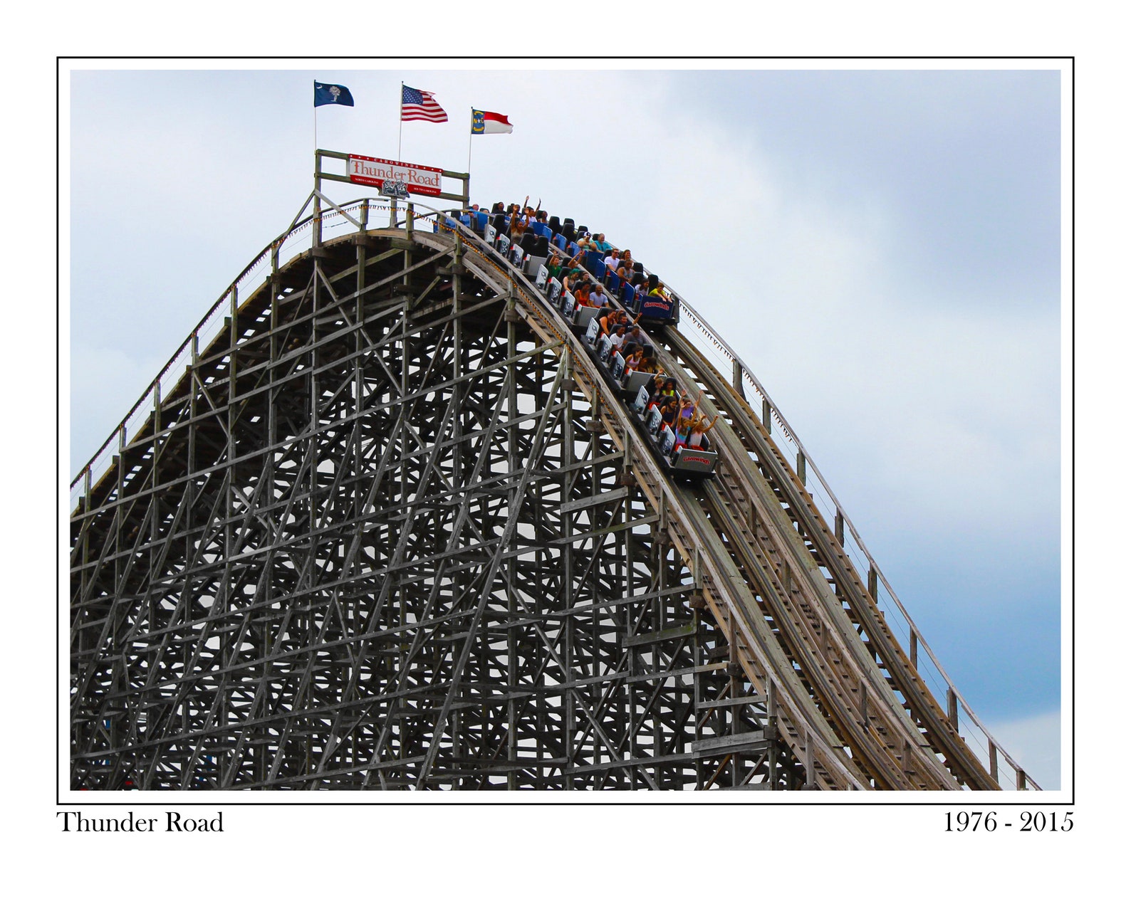 Thunder Road 1976-2015 Defunct Carowinds Roller Coaster | Etsy