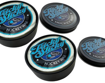 2 Pack Wax Pucks of Tricky Sticky Ice Hockey Stick Tape Blade Saver Premium Twig Wax Kit
