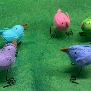 Tiny Birds w/Wire Legs- Floral colors