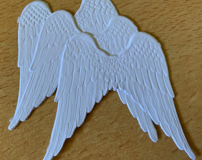 Paper Angel Wings - Embossed White Set of 3 - Etsy