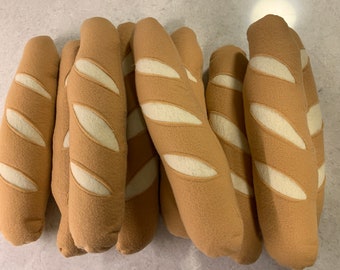 Felt French Baguette: Pretend Play Food, Little Felt Bakery