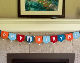 CLEARANCE-Happy Birthday Banner- 6' Long w/No#s 1-5