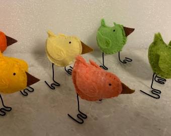 Tiny Birds w/Wire Legs