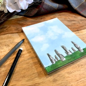 Blocco note Standing Stones Highlands (Scozia, Scozzese, Promemoria, Lista delle cose da fare, Note, Carta, Cancelleria)