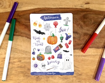 Foglio di adesivi di Halloween