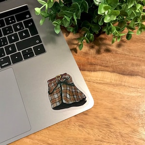 Sticker pour ordinateur portable en vinyle transparent tartan kilt écossais (écossais, médiéval, clan Fraser, Sassenach, Highlands, cadeau, bouteille d&#39;eau)