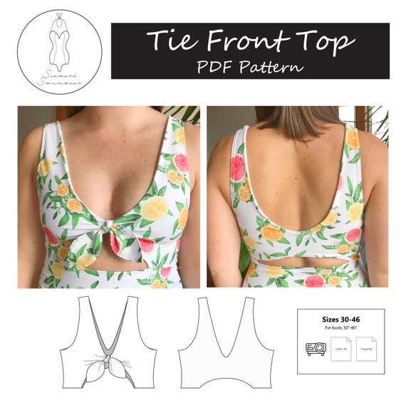 Tie Front Top PDF pattern - ADD ON