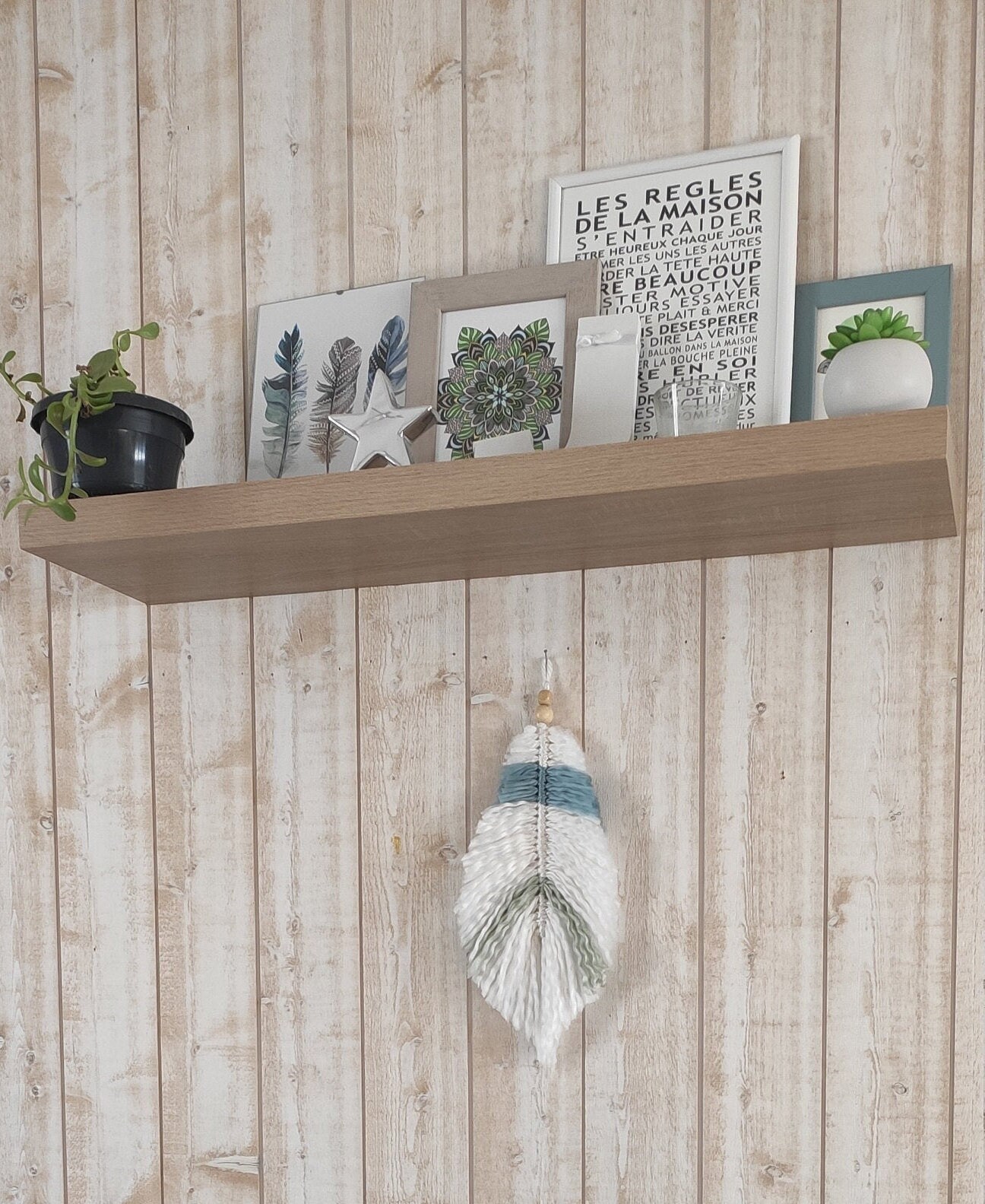 Plume de Laine Bleue et Verte