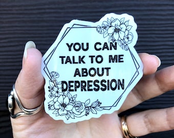 Depression Sticker therapy therapist gift counseling decal psychologist psychiatrist mental health